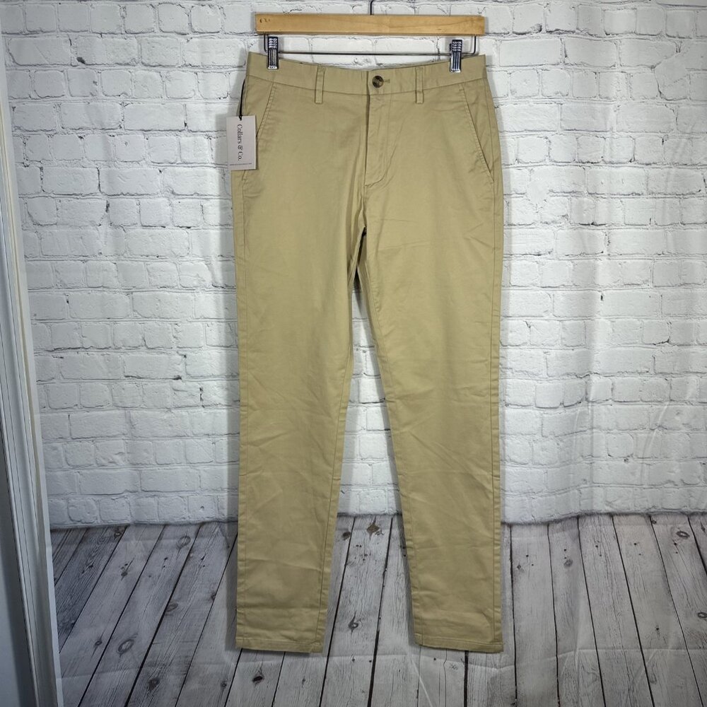 NWT Collars and Co CEO Chino Five Pocket‎ Cotton Stretch Pants Khaki 30x32